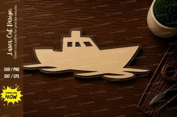 Download Fishing Boat Coastal Decor Laser Cut SVG - Fishing Collection
