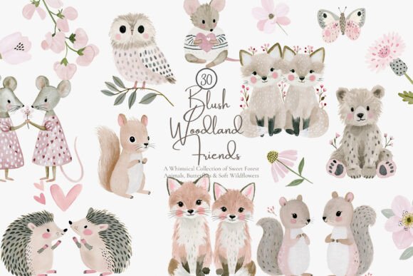 Download Oodland Animal Watercolor Clipart Set - Water Collection