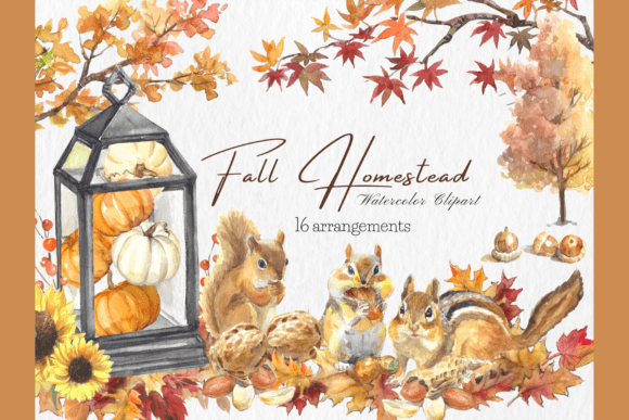 Download Watercolor Fall Arrangements Clipart Set - Water Collection