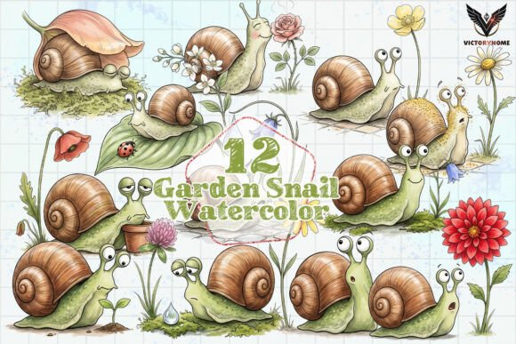 Download Garden Snail Watercolor PNG - Water Collection