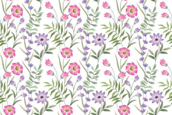 Download Watercolor Flowers Vector Pattern. - Water Collection