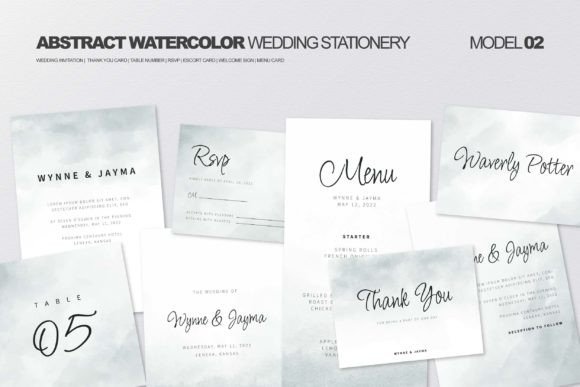 Download Abstract Watercolor Wedding Stationery - Water Collection