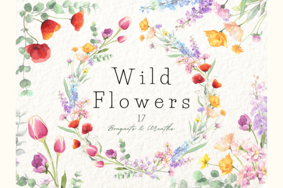 Download Watercolor Wildflower Bouquets &amp; Wreaths - Water Collection