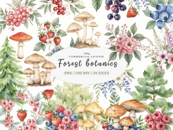 Download Watercolor Botanical Forest Wildflower - Water Collection
