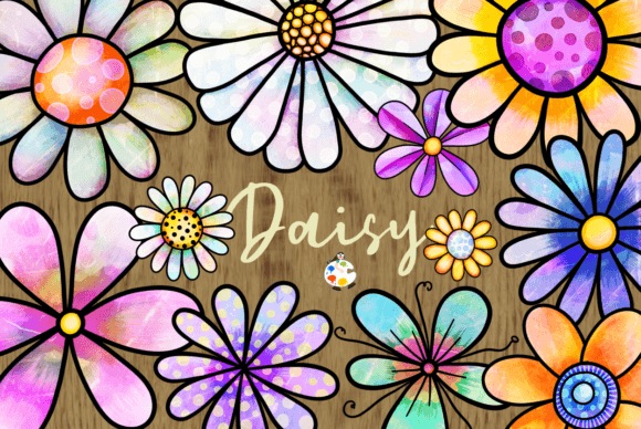 Download Daisy Flowers Watercolor Ink Doodle Art - Water Collection