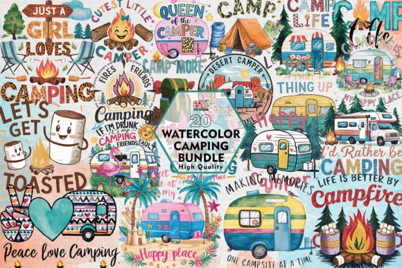 Download Watercolor Camping Clipart PNG Graphics - Water Collection
