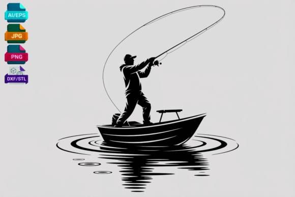 Download Fishing Boat Silhouette SVG - Fishing Collection