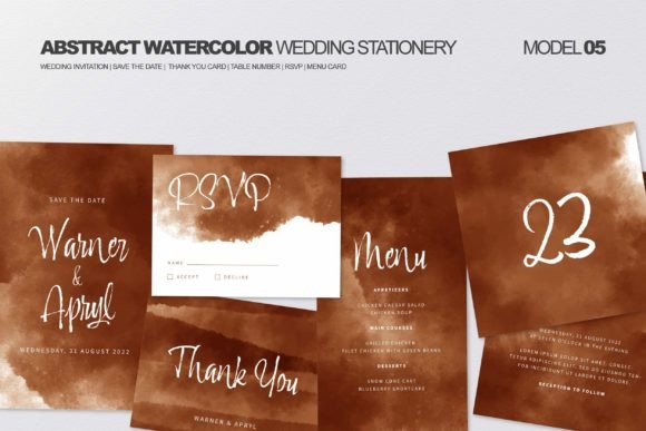 Download Abstract Watercolor Wedding Stationery - Water Collection