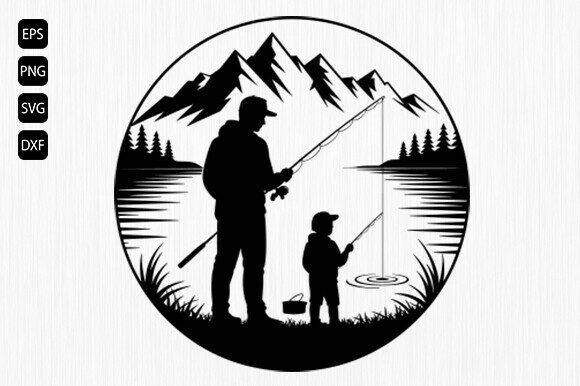 Download Father and Son Fishing Svg, Fishing Svg - Fishing Collection