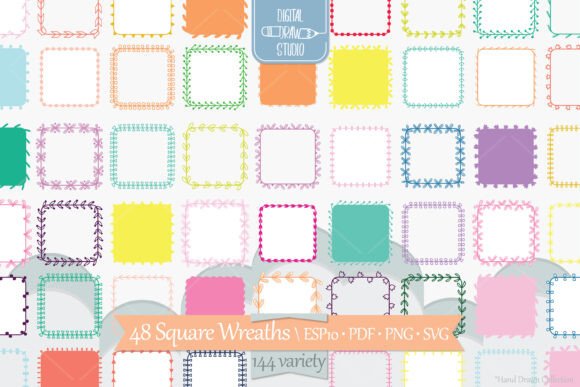 Download Color Square Wreaths | Borders, Frames - Border Collection