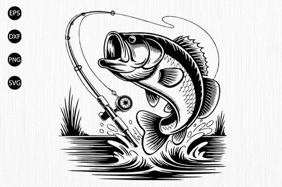 Download Bass Fish Svg, Fishing SVG,Fisherman SVG - Fishing Collection