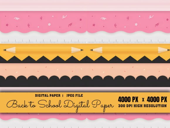 Download School Border Stripe Pattern Digital - Border Collection
