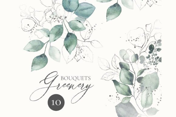 Download Watercolor Green Leaves Arrangements - Water Collection