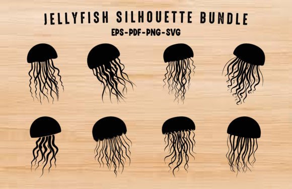 Download Jellyfish SVG Silhouette Clipart Set - Jellyfish svg Collection