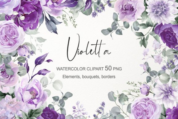 Download Purple Watercolor Flowers Clipart PNG - Water Collection