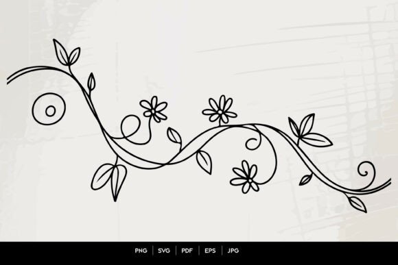 Download Floral Swirl Vine Line Art - Floral Collection