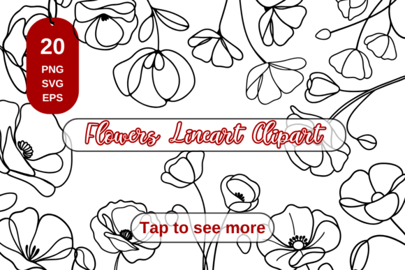 Download Line Art Floral Set, Flowers Line Art - Floral Collection