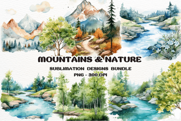 Download Watercolor Mountains Nature Clipart - Water Collection