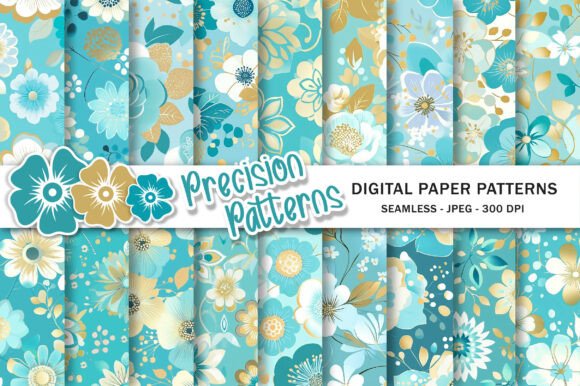 Download Blue and Gold Floral Pattern - Floral Collection